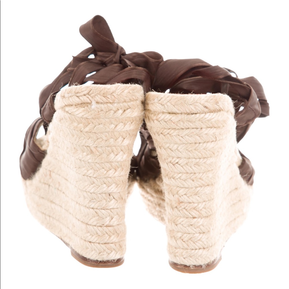 Christian Louboutin Satin Espadrille Wedges - Picture 3 of 4